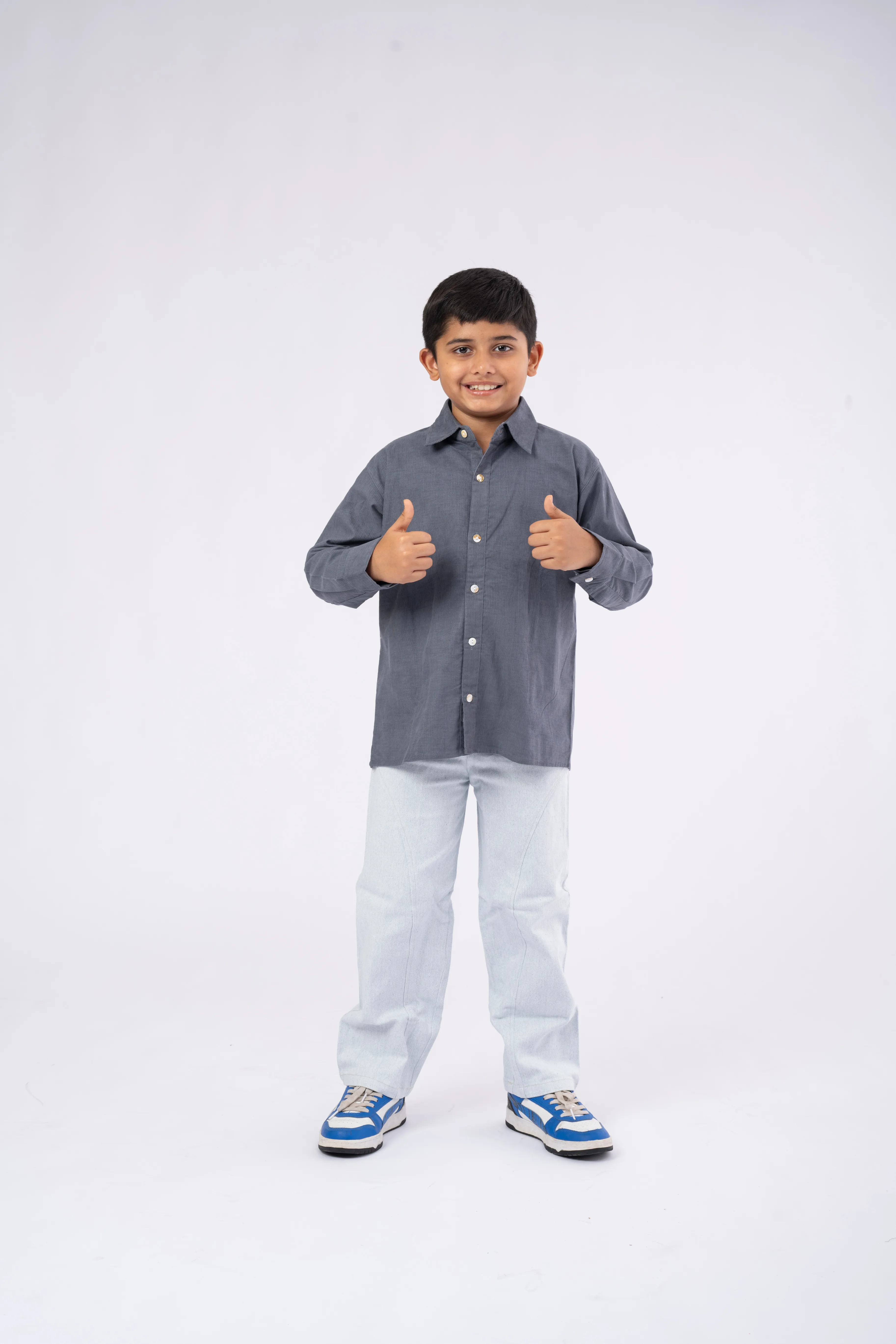 Organic Corduroy Shirt with Embroidered Branding