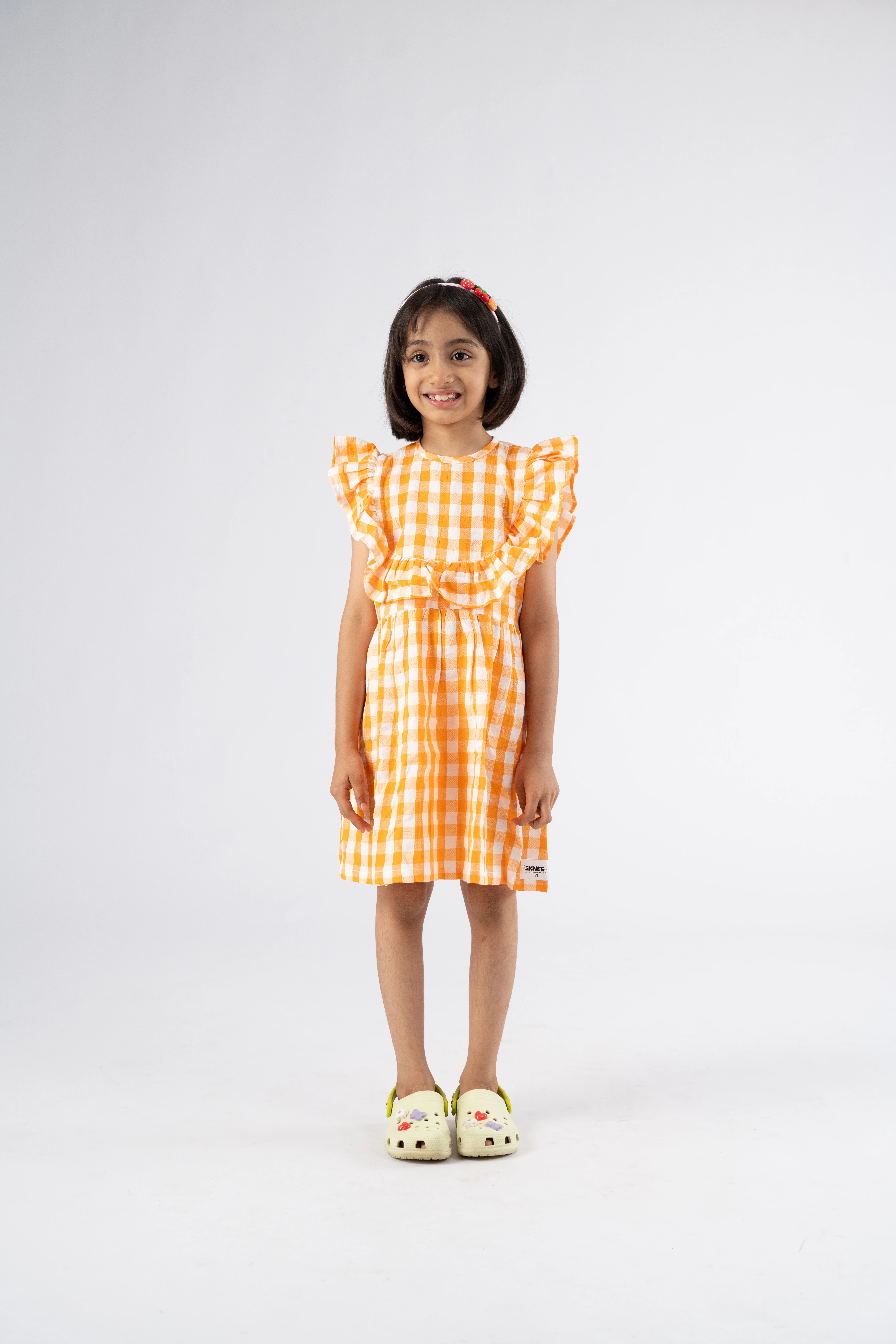 Orange Checker Dress