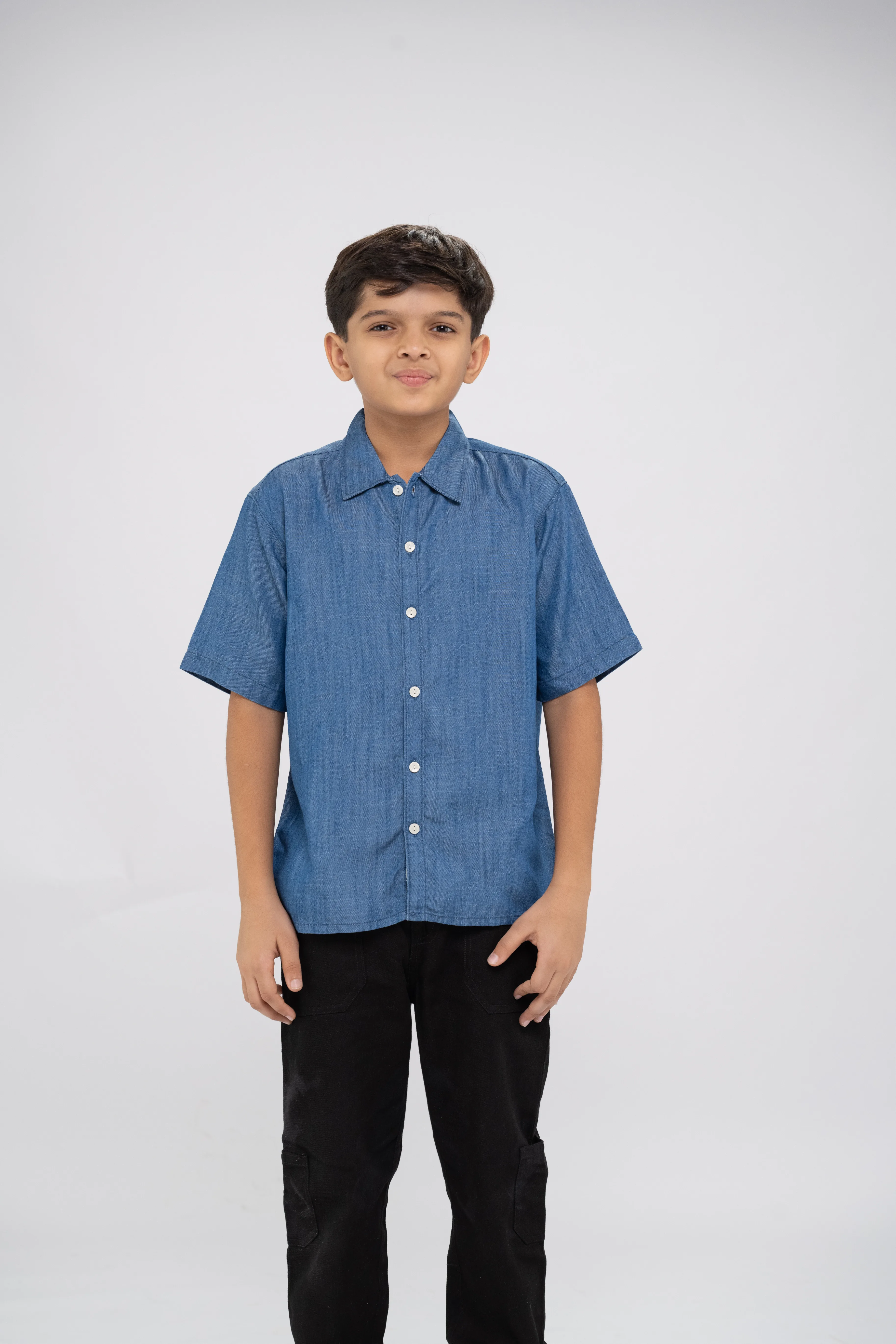 Denim Half-Sleeve Shirt