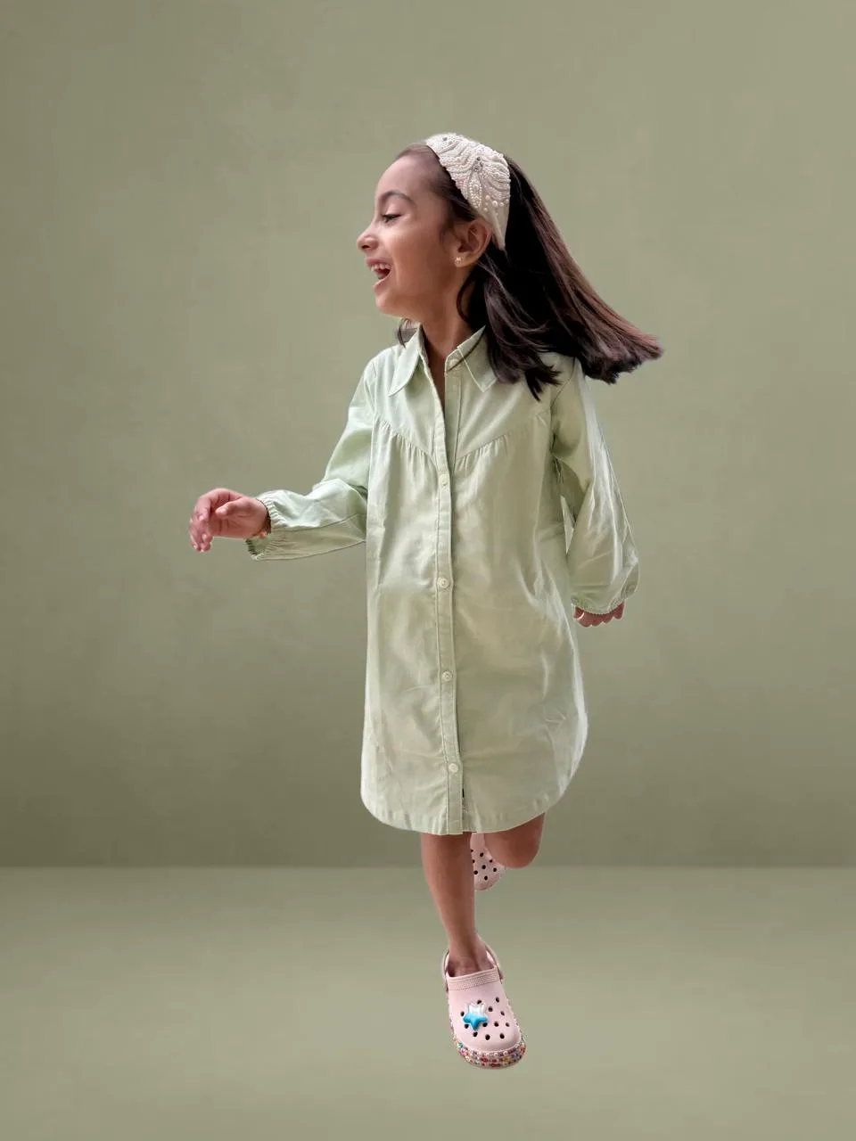Girls Organic Corduroy Shirt Dress