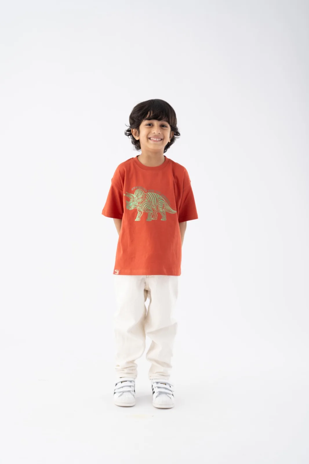 Triceratops Stomp Rust Brown Tee